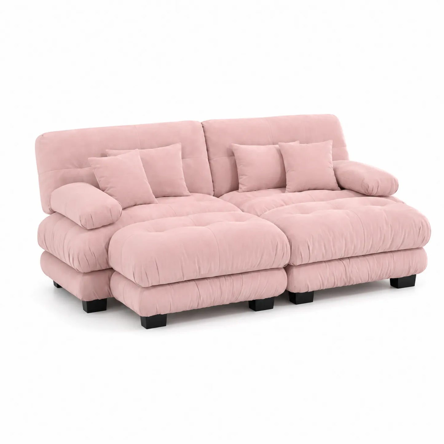 2-Sitzer Ecksofa Rosa Samt