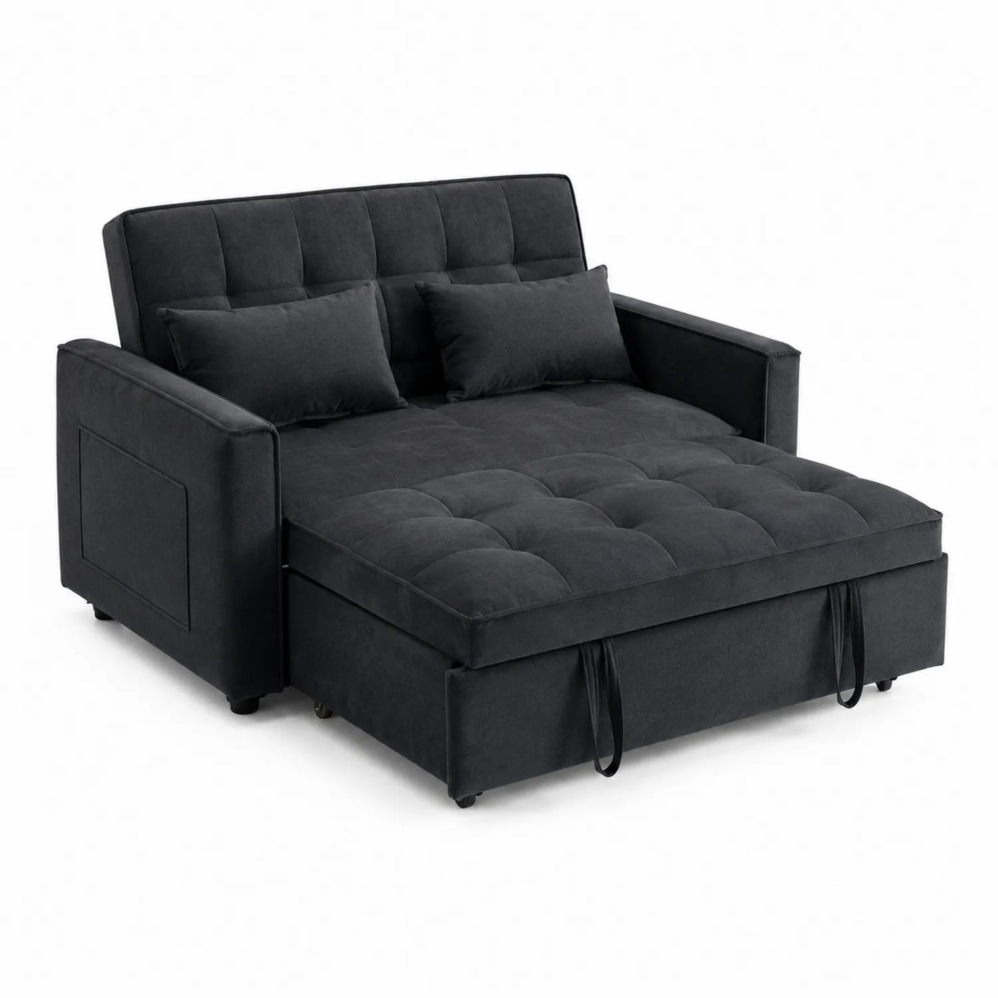 Schlafsofa Dunkelgrau Mikrofaser 2-Sitzer