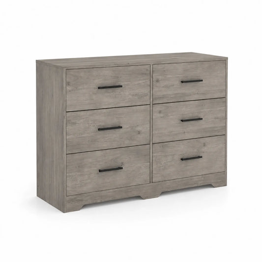 Kommode aus MDF mit 6 Schubladen in Grau