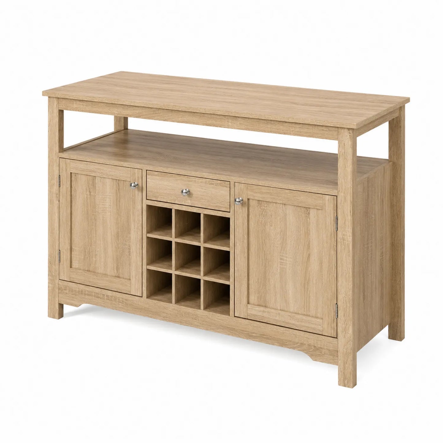 Sideboard mit Weinregal aus Eichenholz 140x40x85cm