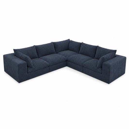 Ecksofa Cord Dunkelblau L-Form